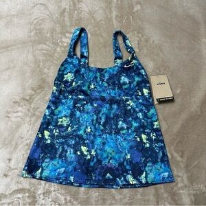 Nike Earth Dye Scoop  Neck Tankini Top Blues Size Small